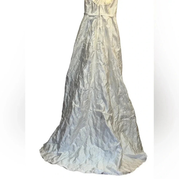 Galina Ivory Floral Print patterned  Wedding Gown Bridal Sleeveless Sz 4 - Picture 16 of 17